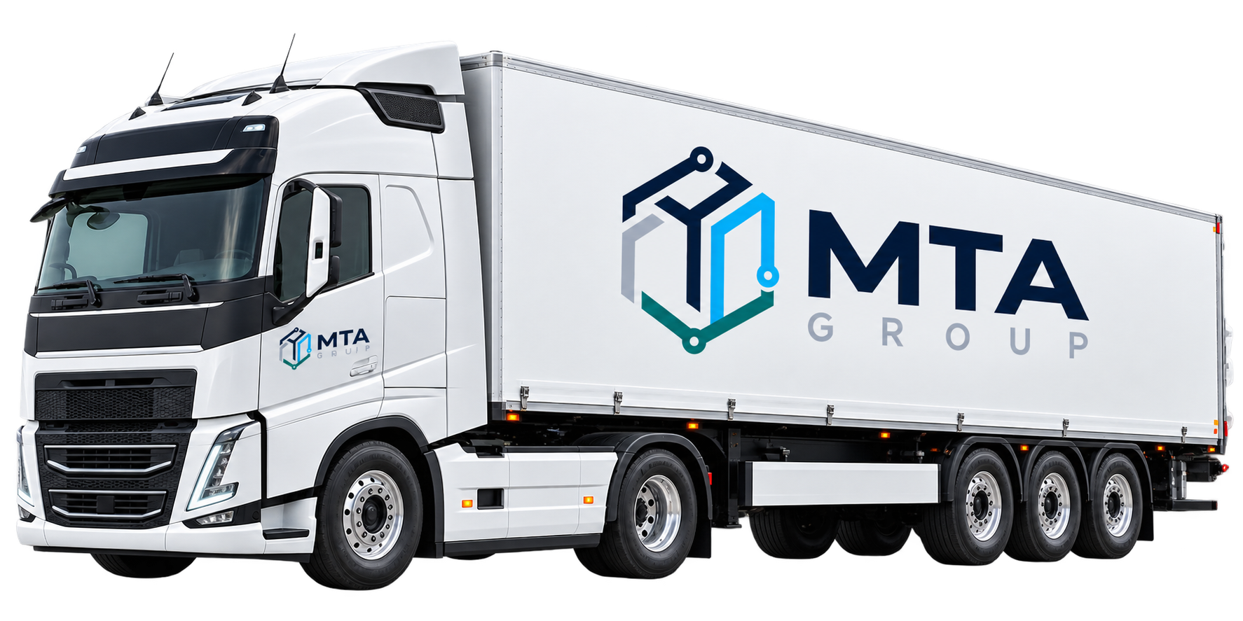 Nowoczesna biała ciężarówka MTA Group